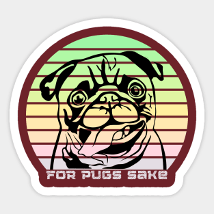 for pugs sake - cute pastel pug dog Sticker